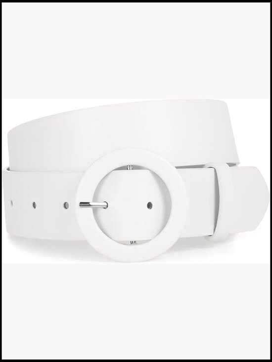 Faux Leather Wide Belt with Round Buckle for Jeans and Dresses